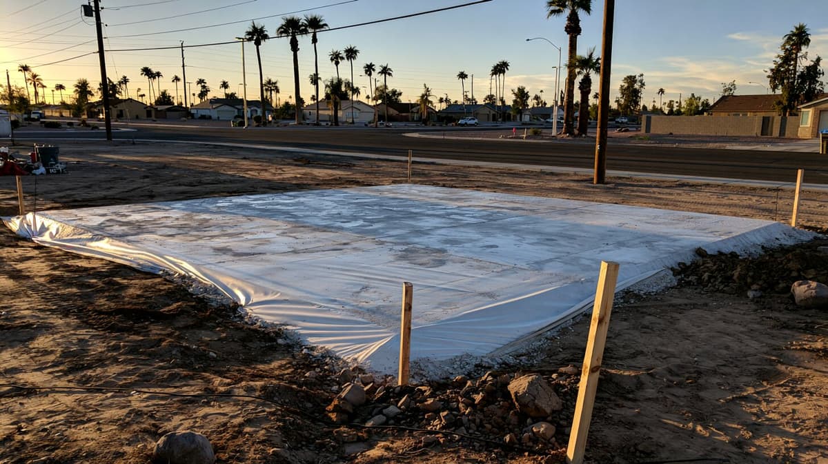 Finished, compacted caliche pad ready to build on